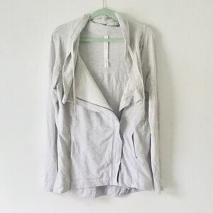 Lululemon gray asymmetrical zip moto jacket style sweatshirt sz 8